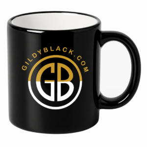 Gildy Black Mug With Text | Official Merch